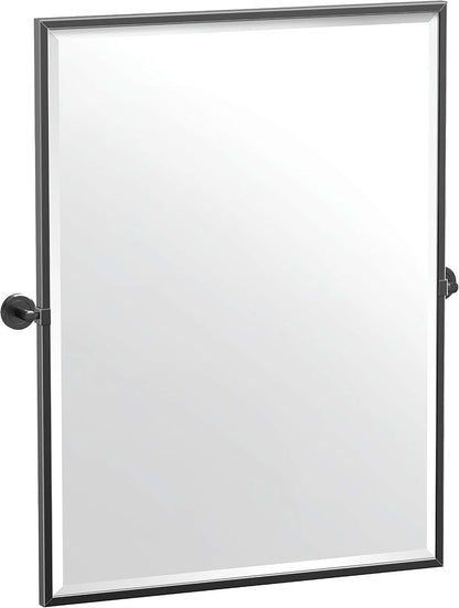 Gatco 4249MXFS Latitude II, Framed Large Rectangle Mirror, 32.5” H, Matte Black