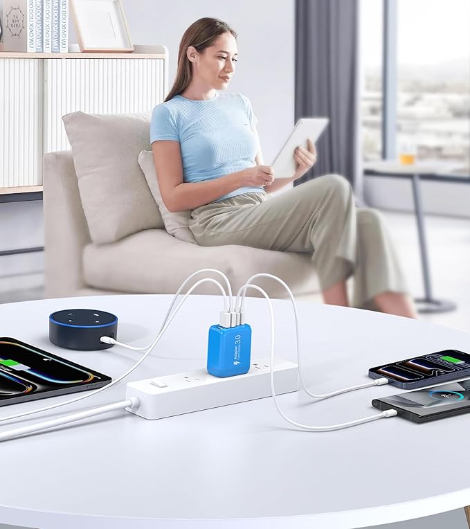 2-Pack USB C Wall Charger Block, 60W 5-Port C Charger Fast Charging Block PD - Image 8