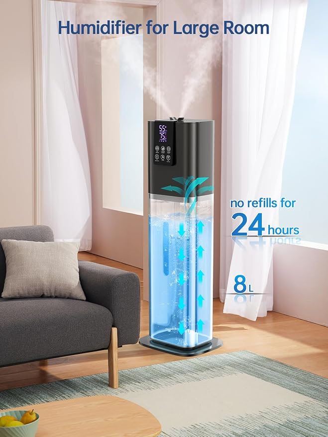 8L Smart Humidifier for Large Room Bedroom, Cover up to 505ft², Remote & APP - Image 3