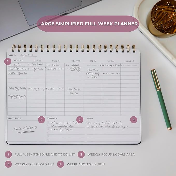 | Durable & Sleek | Undated Daily and Weekly Planner | 8.25" x 11.75" | To Do - Image 3