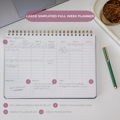 Undated Weekly Planner | 8.25” x 11.75” Work To-Do Notebook | ADHD Academic - Image 7
