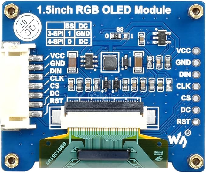 waveshare 1.5inch RGB OLED Display Module 128x128 Pixels 16-bit High Color - Image 7