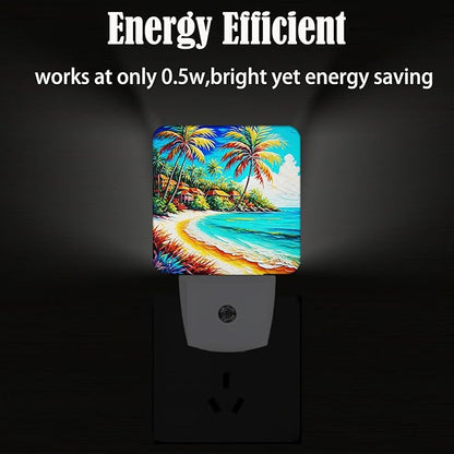 FSHVQKD Seaside Town Night Light, Plug Into Wall Decor - Image 4