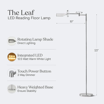 Brightech Leaf Pharmacy LED Reading Lamp, Dimmable Floor Lamp - Image 4