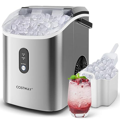 COSTWAY Nugget Countertop Ice Maker, Ready in 6 Mins, 34 lbs/24H, Ice Machine by COSTWAY