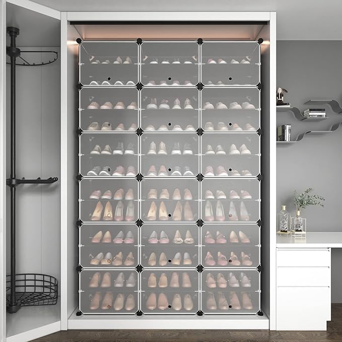 ROJASOP Portable Shoe Rack Organizer, 72 Pairs Covered Shoe Rack Shoe Organizer - Image 8