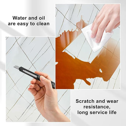 Wall Panels Peel and Stick，PVC Imitation Artificial Marble Tiles Sticker，20 pcs - Image 6