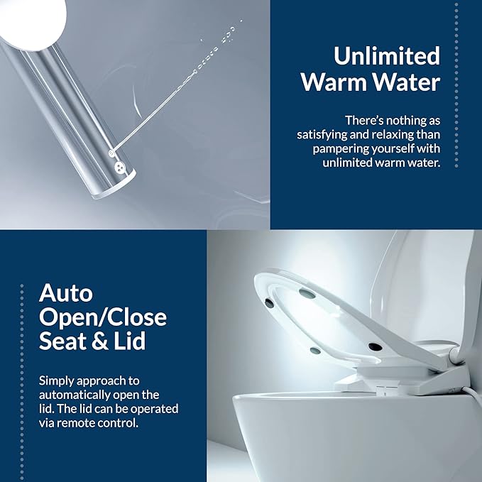 Bio Bidet DLS Premium Heated Bidet Seat, Warm Water & Air Dryer, Auto Open and - Image 5