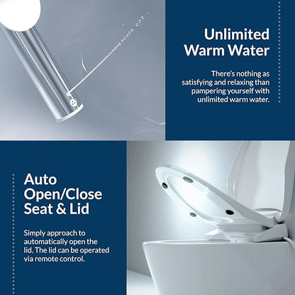 Bio Bidet DLS Premium Heated Bidet Seat, Warm Water & Air Dryer, Auto Open and - Image 5