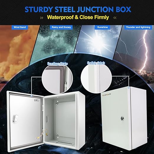 Outdoor Electrical Box, Steel Junction Box 20 x 16 x 8'', NEMA 4X Electrical - Image 4