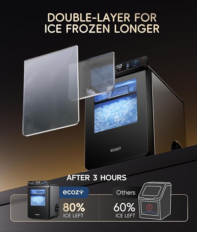 ecozy Smart Nugget Ice Maker Countertop, First Full-Color Smart Panel Ice - Image 3