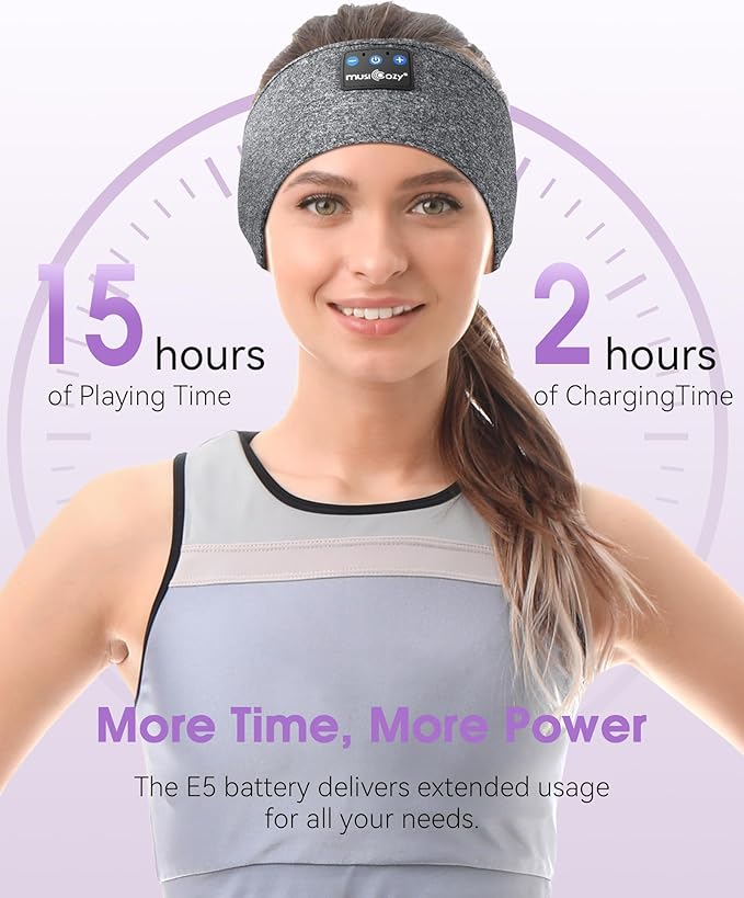 MUSICOZY Sleep Headphones Bluetooth Headband, 14 Hours Playtime, Sports Sweat - Image 4