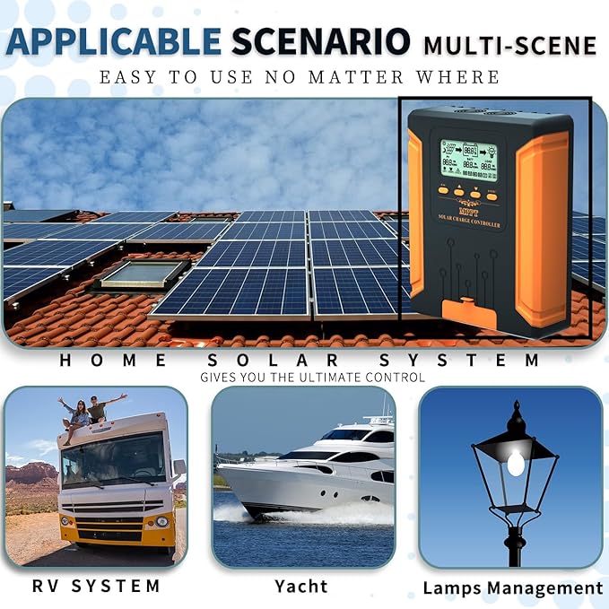 60A 180V MPPT Solar Charge Controller 12V/24V/36V/48V Auto, Heat-Dissipating - Image 7