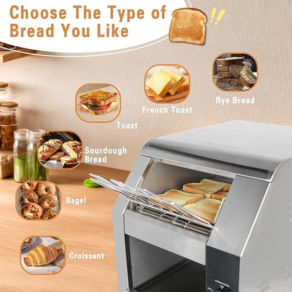 Hakka Commercial Conveyor Toaster, 450 Slices/Hour Heavy Duty Conveyor Toaster - Image 4