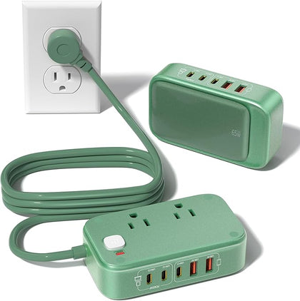 KWRNVO 7-IN-1 Power Strip, 85W PD USB C Power Strip, Desktop Charging Station