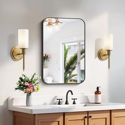 FORBATH Black Bathroom Mirror for Over Sink, Wall Mirror 16x24 Inch - Image 7