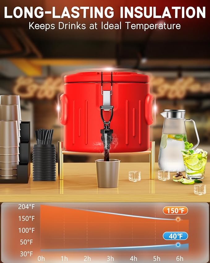 Insulated Beverage Dispenser 2 Gallon- Ice and Hot Drink Dispenser - Image 5