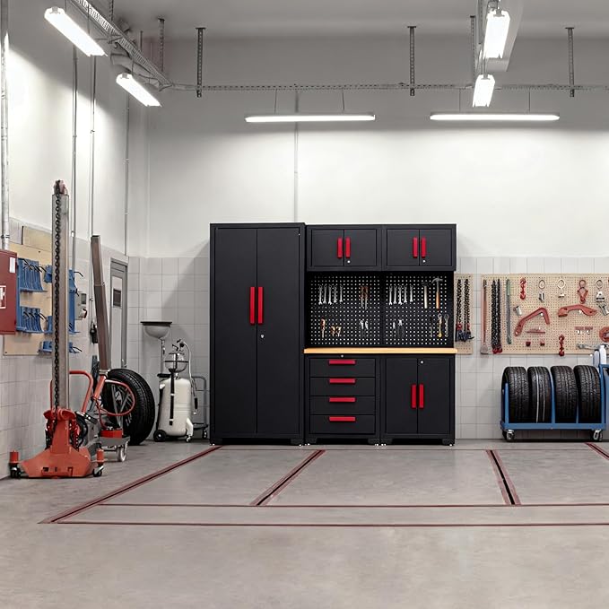 Garage Storage Cabinet System, 6-Pcs Garage Cabinets and Storage System Corner - Image 8