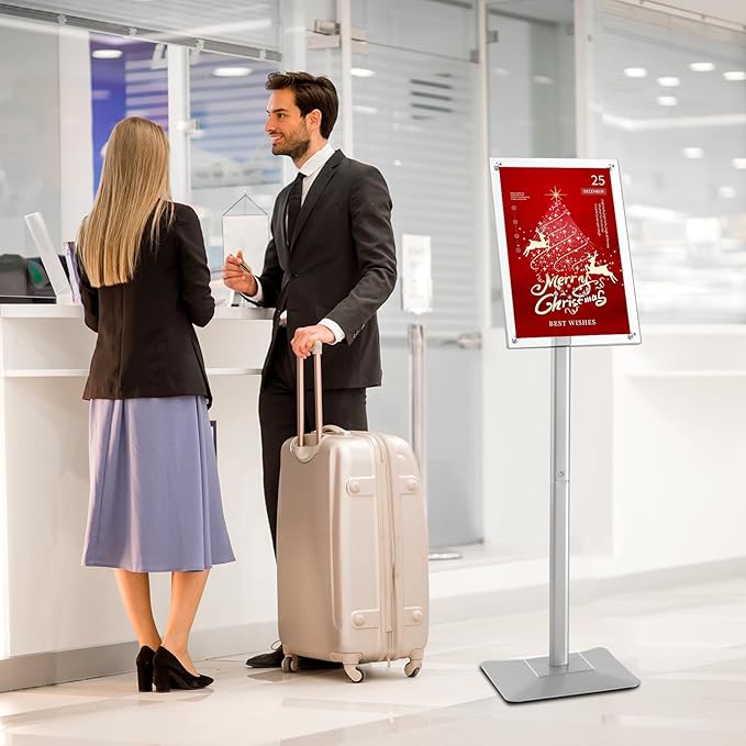 YIYO Sign Stand Poster Stand，adjustable heavy duty pedestal Sign Holder Floor - Image 7