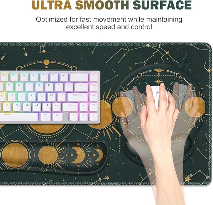 Large Desk Mat, Gaming Mouse Pad, Desk Pad Protector, XXL Mousepad + Keyboard - Image 3