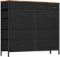 Large Dresser for Bedroom with 12 Deep Drawers, Tall Fabric Drawer Dresser by VASICAR