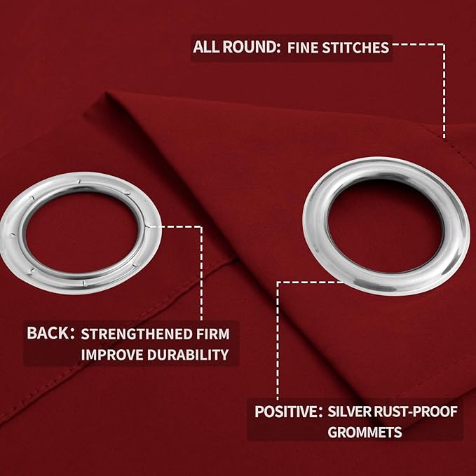 Easy-Going Blackout Curtains for Bedroom, Solid Thermal Insulated Grommet and - Image 4