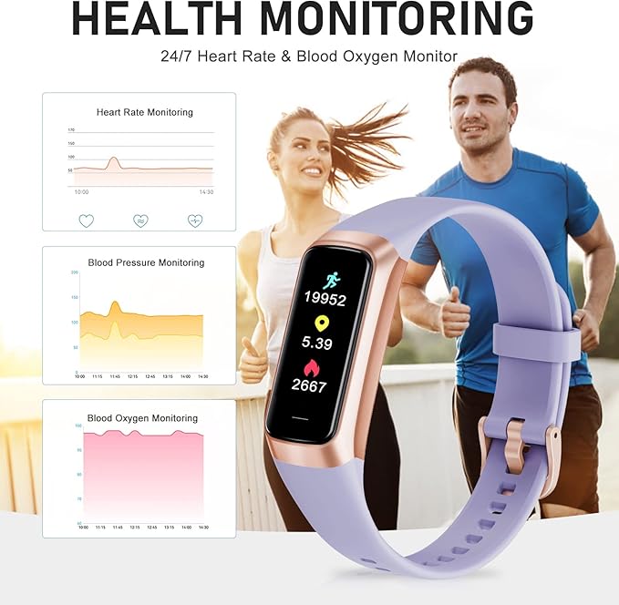Fitness Tracker with 24/7 Heart Rate Blood Oxygen Sleep Monitor, 1.1" AMOLED - Image 3