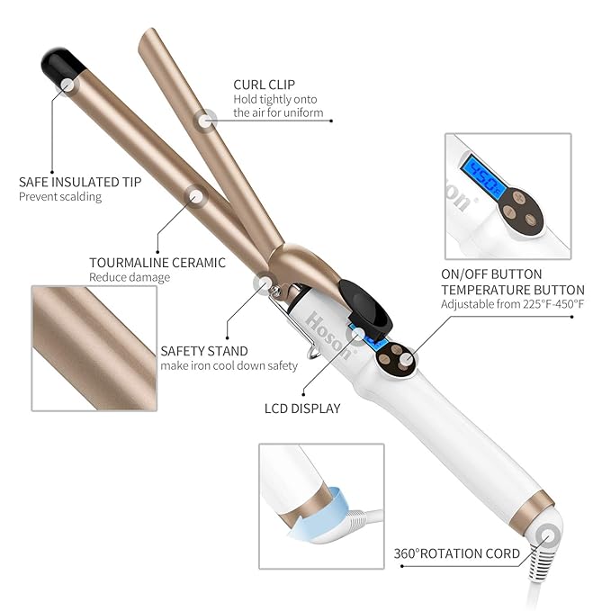 3/4 Inch Curling Iron Professional, Ceramic Tourmaline Curl Wand Barrel - Image 5
