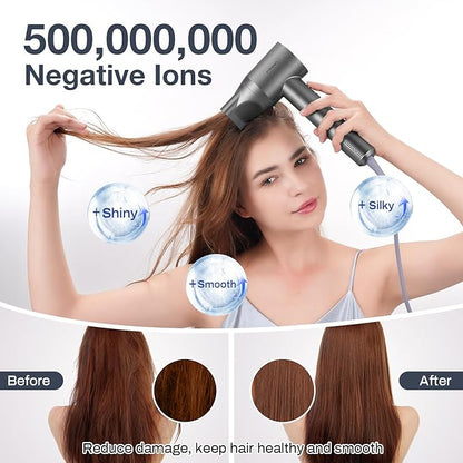 Professional Hair Dryer, 000 RPM High-Speed & 200 Million Negative Ions - Image 3