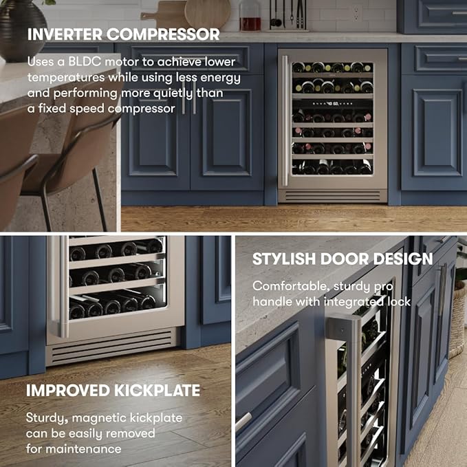 Zephyr Presrv 24 Inch Pro Wine Fridge Dual Zone Under Counter - Image 7