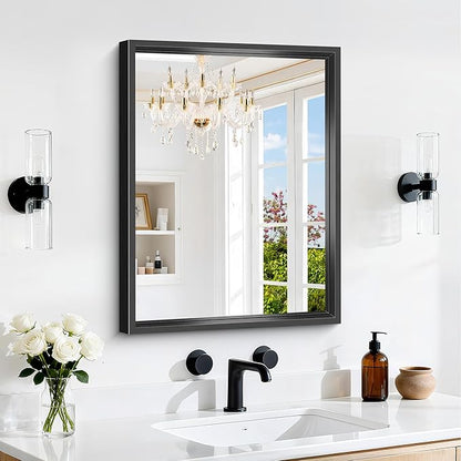 Black Bathroom Mirror, 18x24 Inch Rectangle Mirrors by WelcometoCIVENO