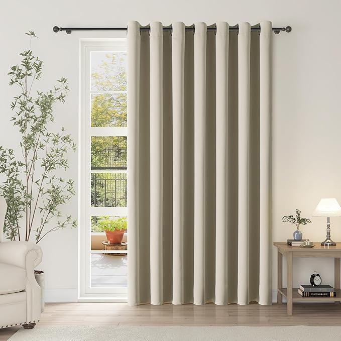 ChrisDowa Room Divider Curtain 108 Inches Long, Wide Blackout Sliding Door by ChrisDowa