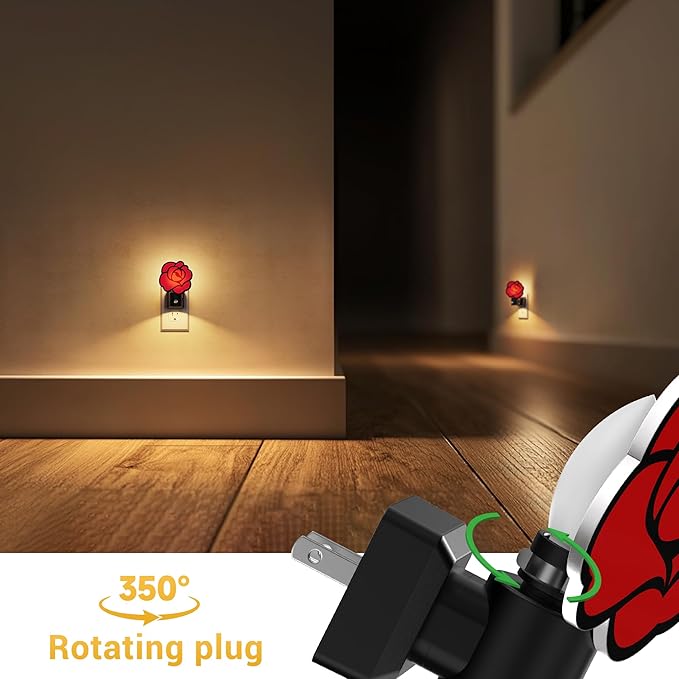 L LOHAS LED Night Lights Plug into Wall, Gothic Rose Night Light - Image 4