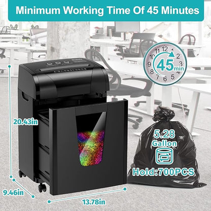 Woolsche Paper Shredder, 18-Sheet Cross Cut - Image 5