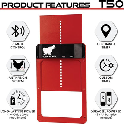 Run-Chicken Door T50 – Automatic Chicken Coop Door Opener, Battery Powered & - Image 6