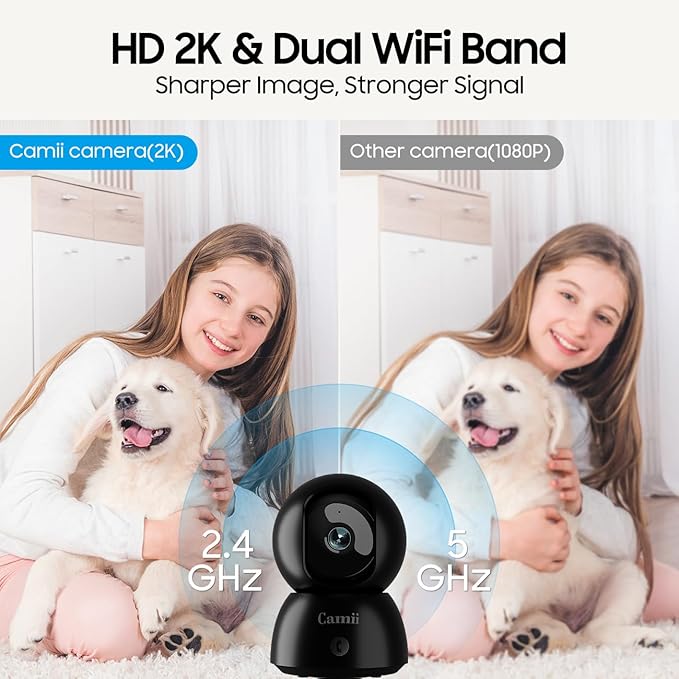 2K Security Camera Indoor, 2.4G & 5G WiFi Pet Camera - Image 3