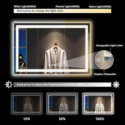 YEELAIT 60x40 Inch LED Bathroom Mirror - Image 4