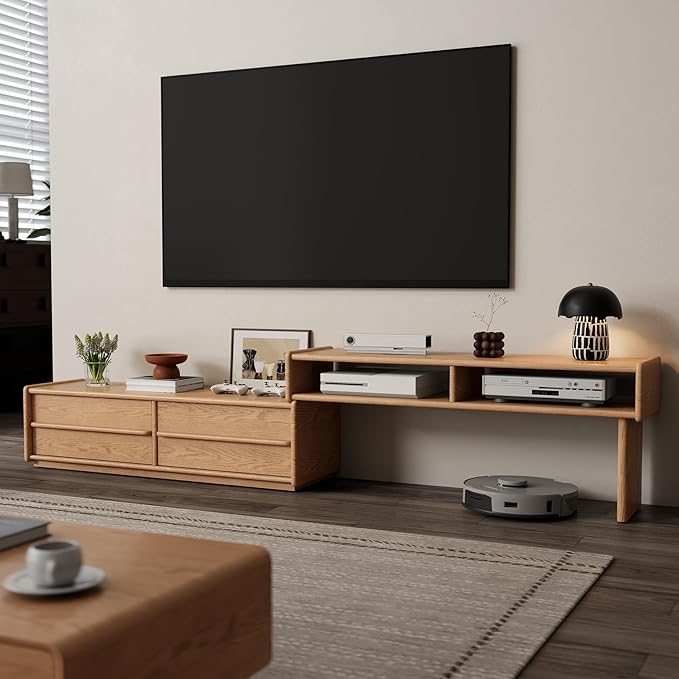 YQJJGL Solid Wood TV Stand for TVs up to 65 Inch， Walnut TV Stand - Image 8