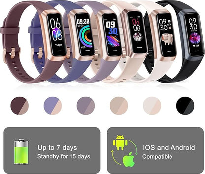 Fitness Tracker with 24/7 Heart Rate Blood Oxygen Sleep Monitor, 1.1" AMOLED - Image 7