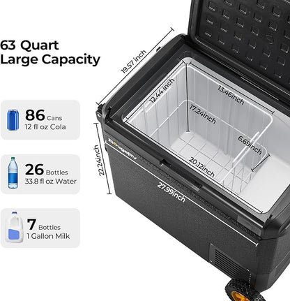 BougeRV 12 Volt Car Refrigerator, CRS 63 Quart Portable Fridge Freezer - Image 7