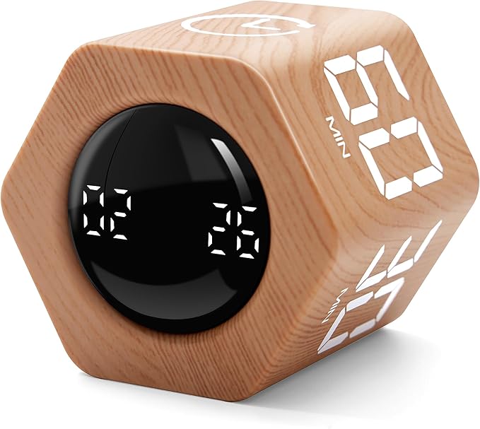 Productivity Timer 1, 60 Minutes Preset, Desk Cube Timer by Exlliy