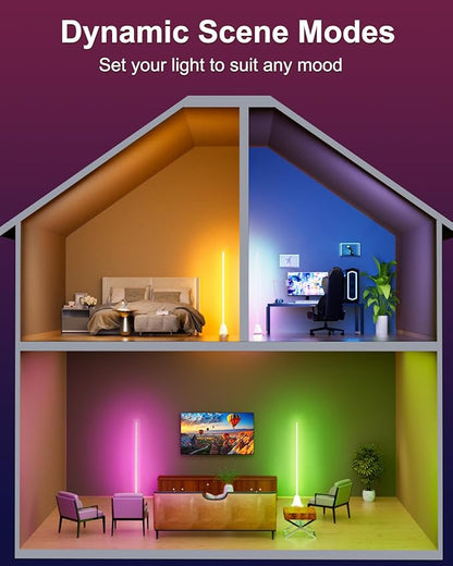 Keepsmile Smart RGB LED Corner Floor Lamp, 172 LEDs Bright Standing Lamps - Image 3