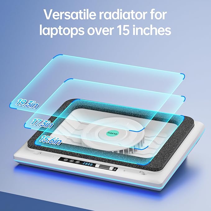 llano RGB Laptop Cooling Pad, Powerful Turbofan, Quiet Cooling, Touch Control - Image 7