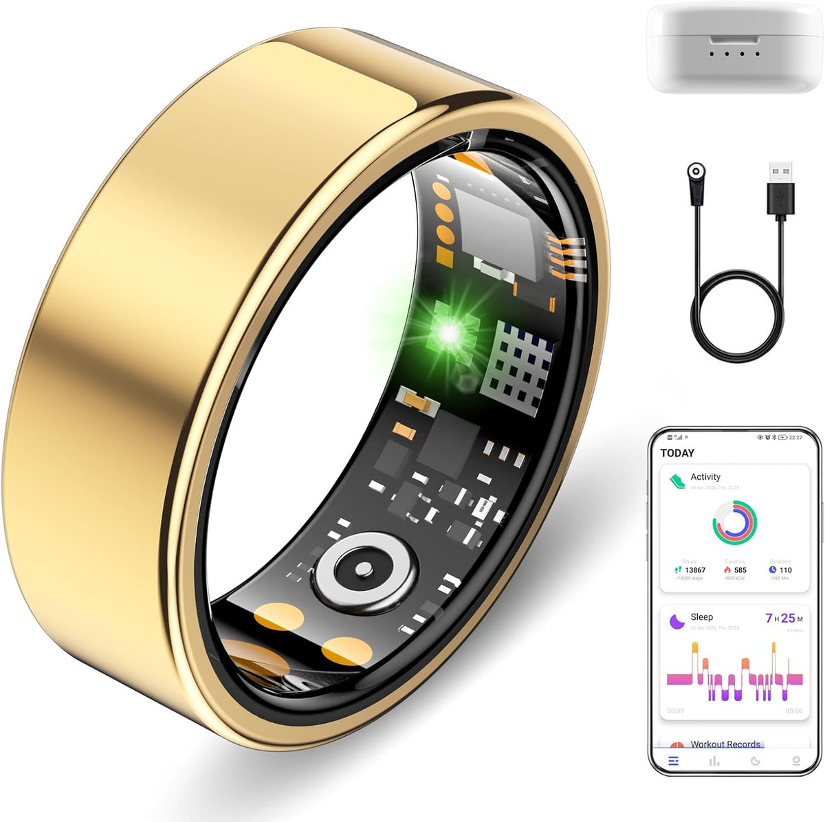 smart ring for women men, sleep activity health, main product view