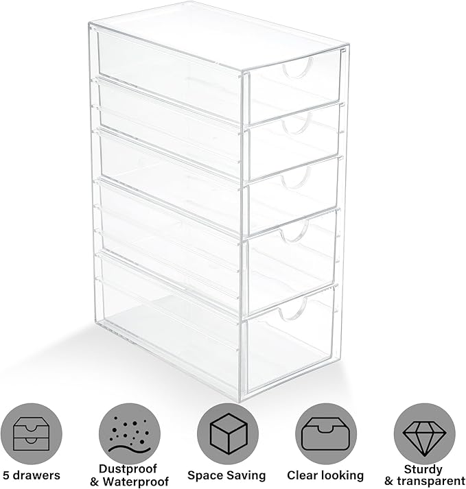 Prsildan Acrylic Drawer Makeup Organizer - Image 9