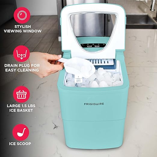 Frigidaire EFIC108-Blue Compact Ice Maker, Counter-top Portable, 26 lb per Day - Image 3