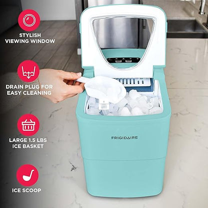 Frigidaire EFIC108-Blue Compact Ice Maker, Counter-top Portable, 26 lb per Day - Image 3