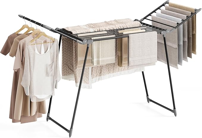 APEXCHASER Clothes Drying Rack Foldable, Large Drying Rack Clothing, Winged by APEXCHASER