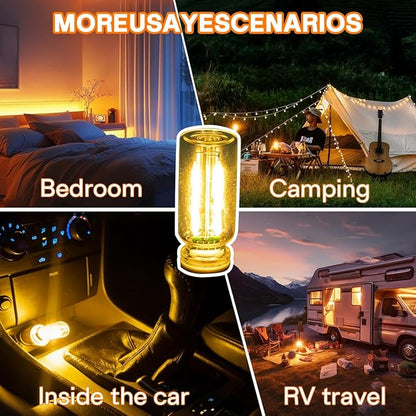 2PCS USB Lights, Retro Automotive Atmosphere Decor Lamp, Car Interior Touch - Image 3