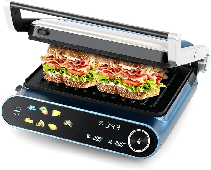 Happygrill 3 in 1 Panini Press Electric Indoor Grill & Sandwich Maker, 1200W by HAPPYGRILL